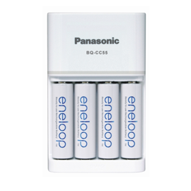 Panasonic Eneloop BQ-CC55 batterilader + 4 x AA Eneloop 
